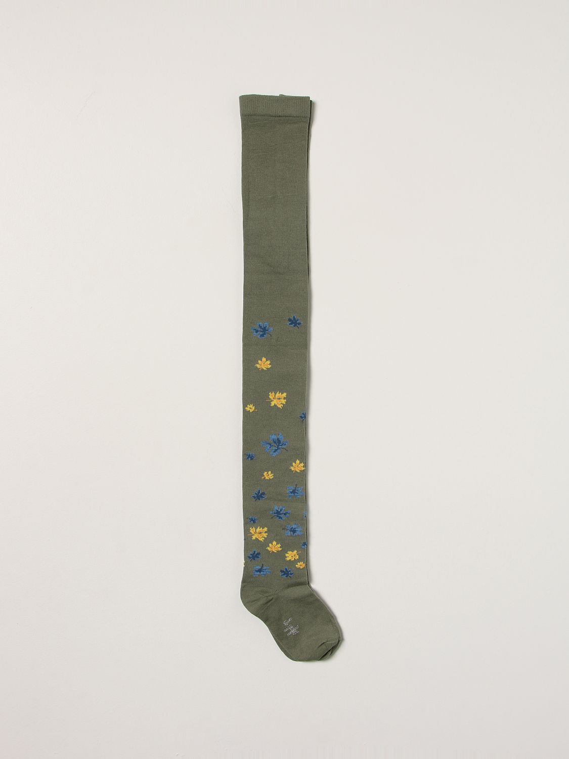 Socks Il Gufo: Il Gufo floral patterned tights green 1