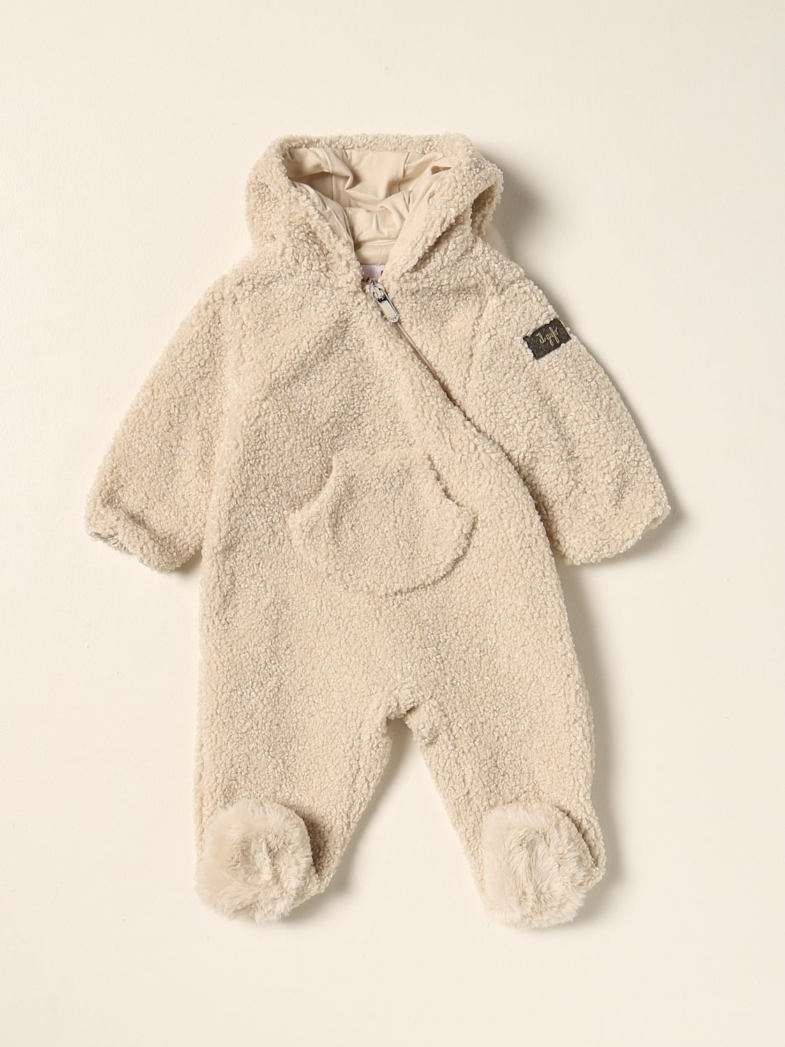 Tracksuits Il Gufo: The Owl teddy bear romper with ears yellow cream 1