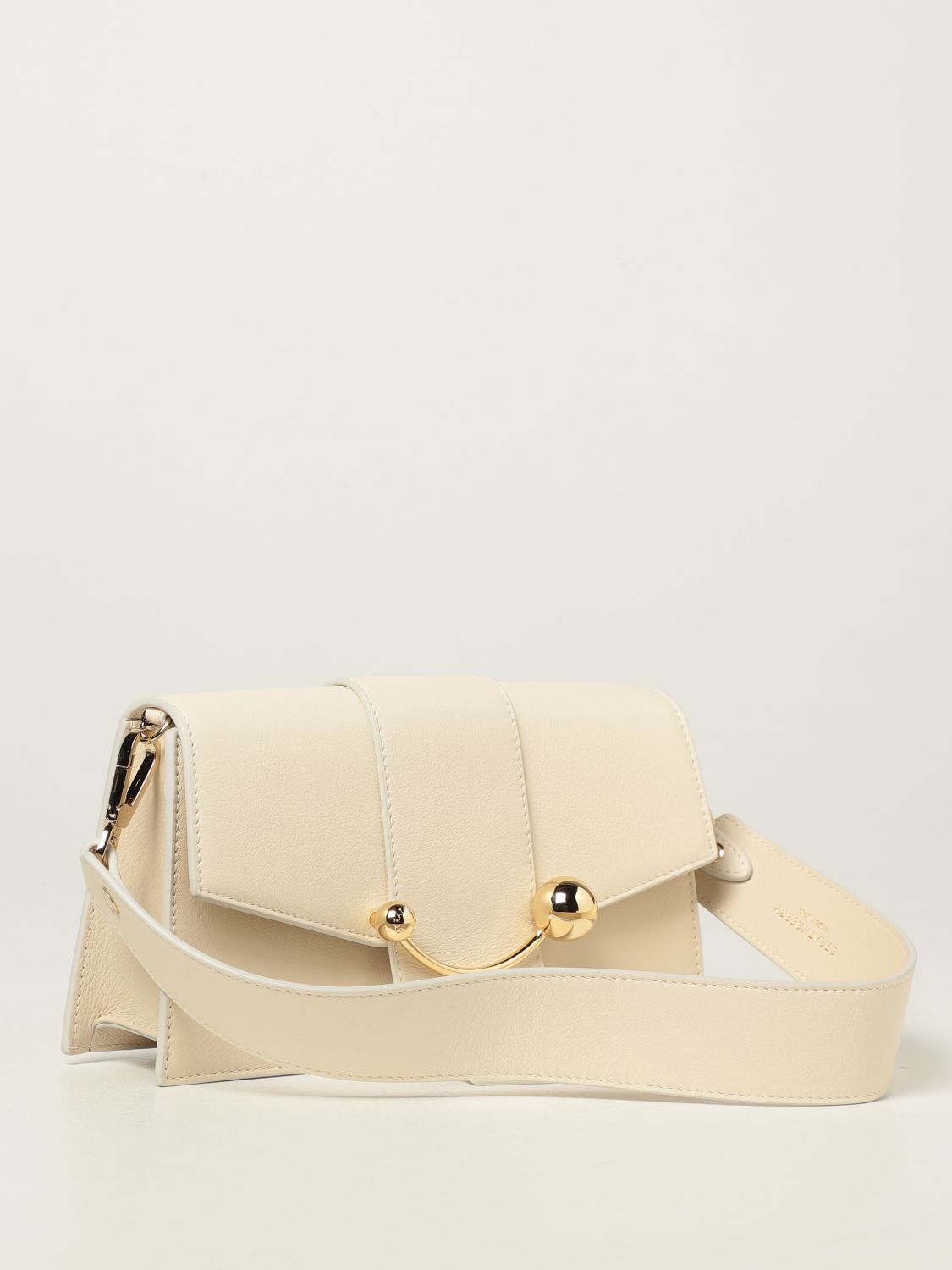 STRATHBERRY: Crescent Mini leather bag - Yellow Cream | Shoulder Bag ...