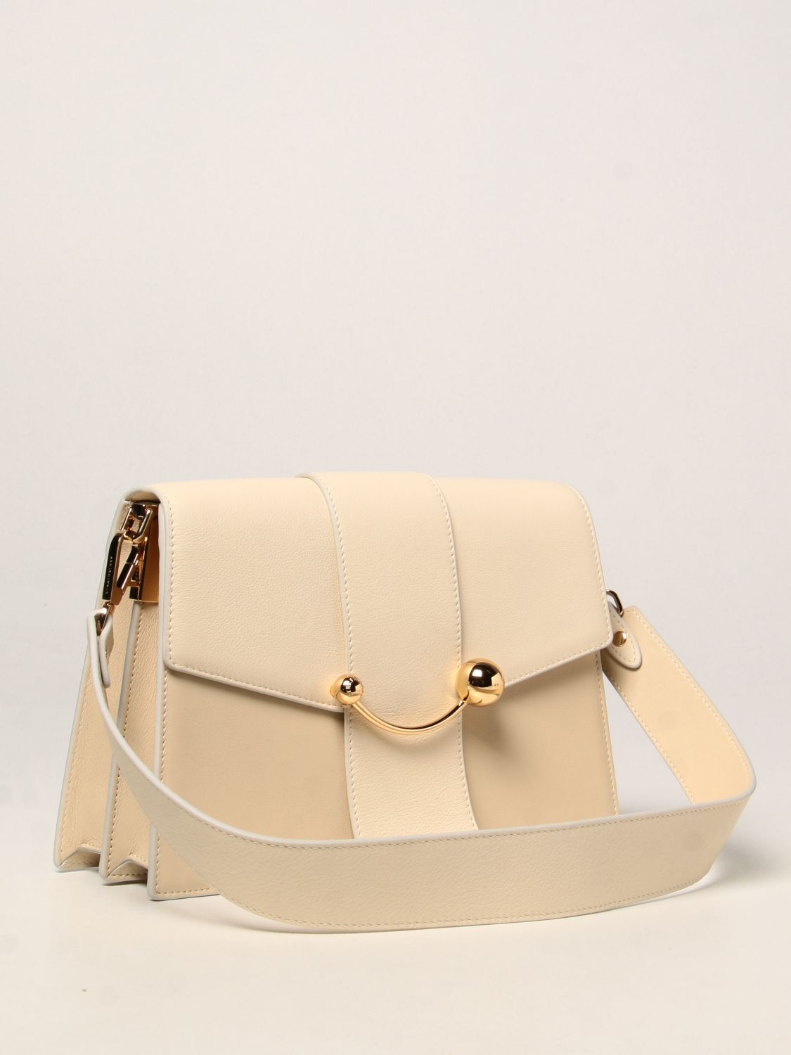 STRATHBERRY: Crescent leather bag - Yellow Cream  Strathberry shoulder bag  20204-250-560-950-w online at