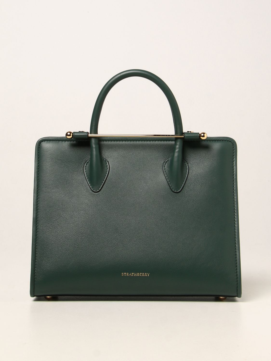 STRATHBERRY: leather midi tote bag - Green | Tote Bags Strathberry ...