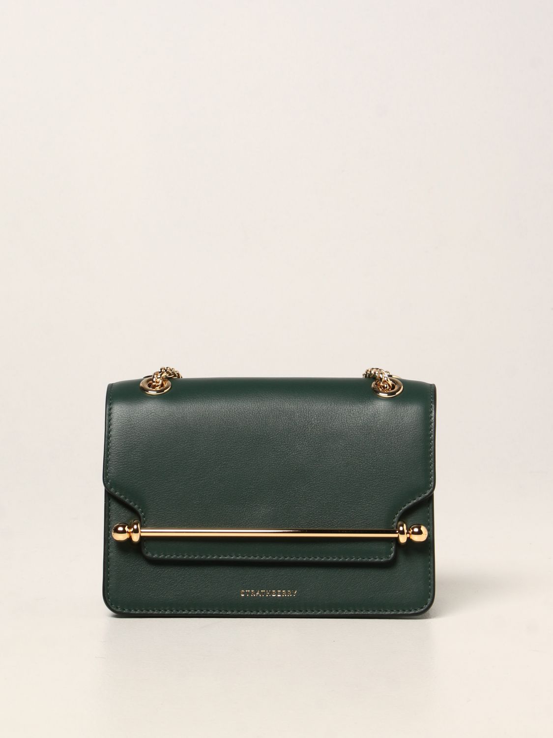 STRATHBERRY: East / West mini leather bag - Green | Strathberry mini ...