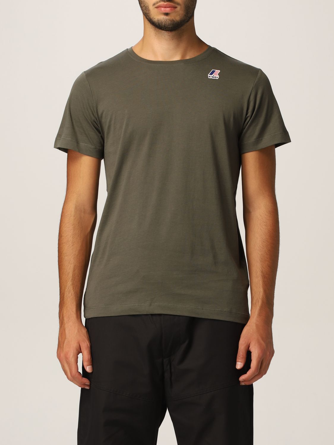 K-WAY: t-shirt for man - Military | K-Way t-shirt K007JE0 online on ...