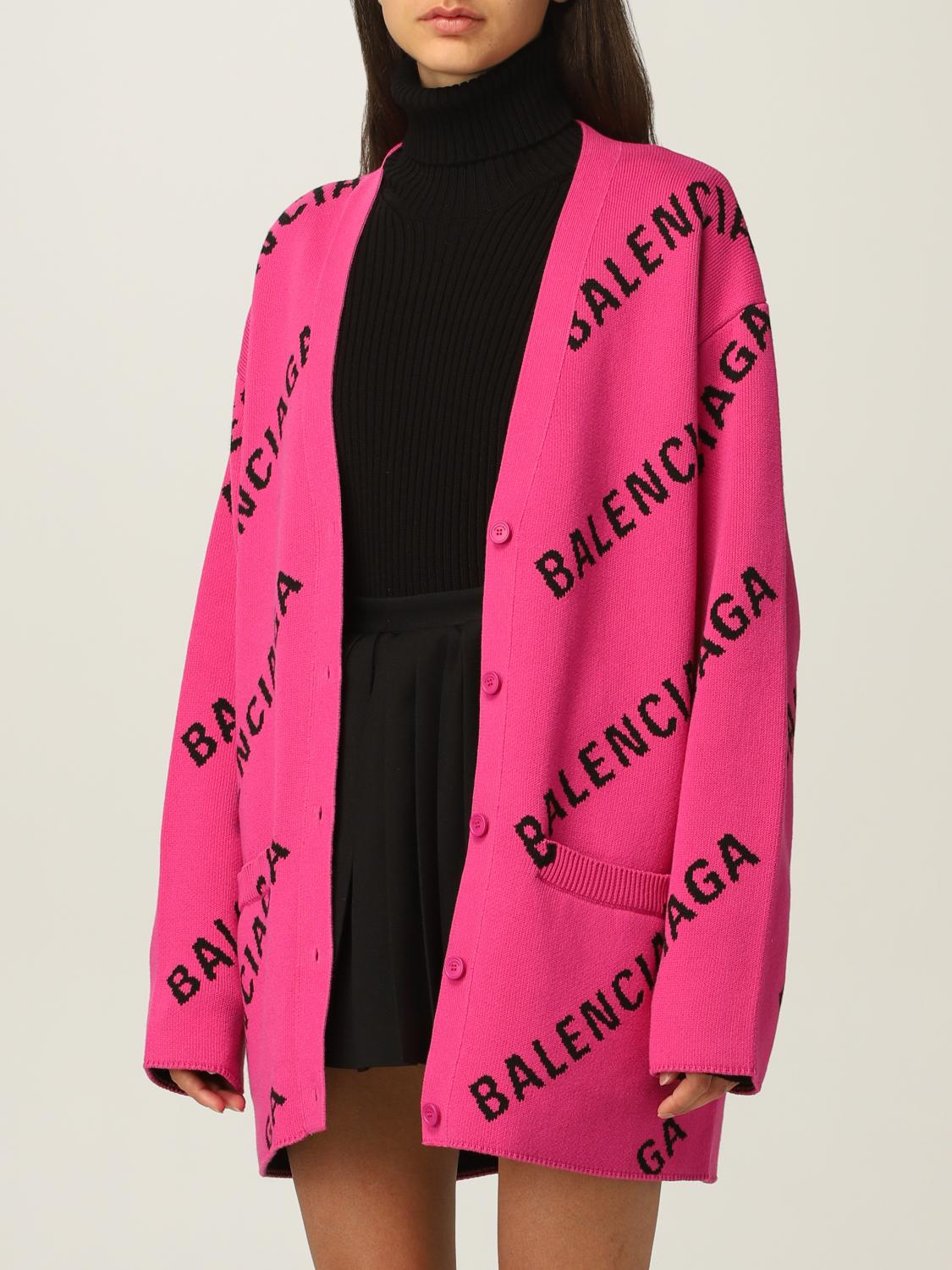 pink balenciaga cardigan