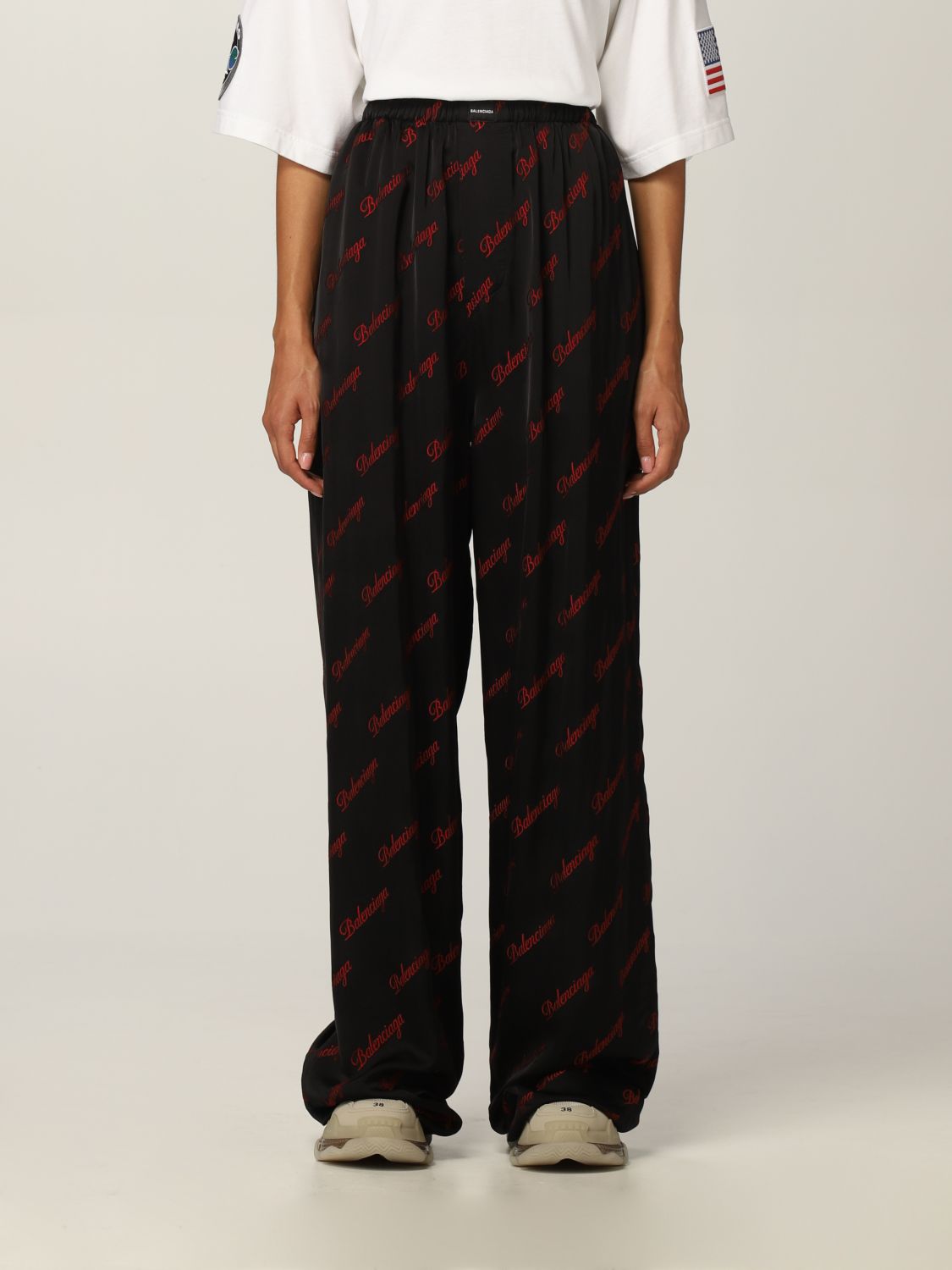 BALENCIAGA: Pajama trousers in viscose - Black Balenciaga 659026 TKO52 online on GIGLIO.COM