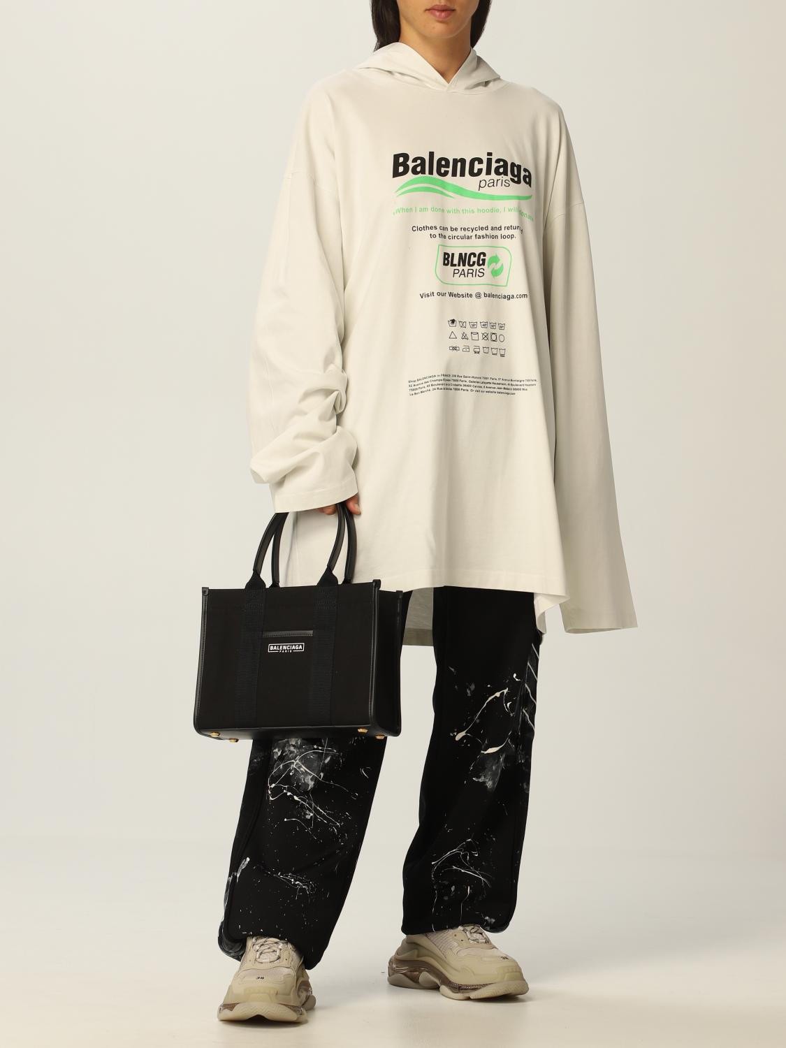 BALENCIAGA: cotton sweatshirt with Dry Cleaning print - White | Balenciaga  sweatshirt 662424 TKVF8 online at GIGLIO.COM