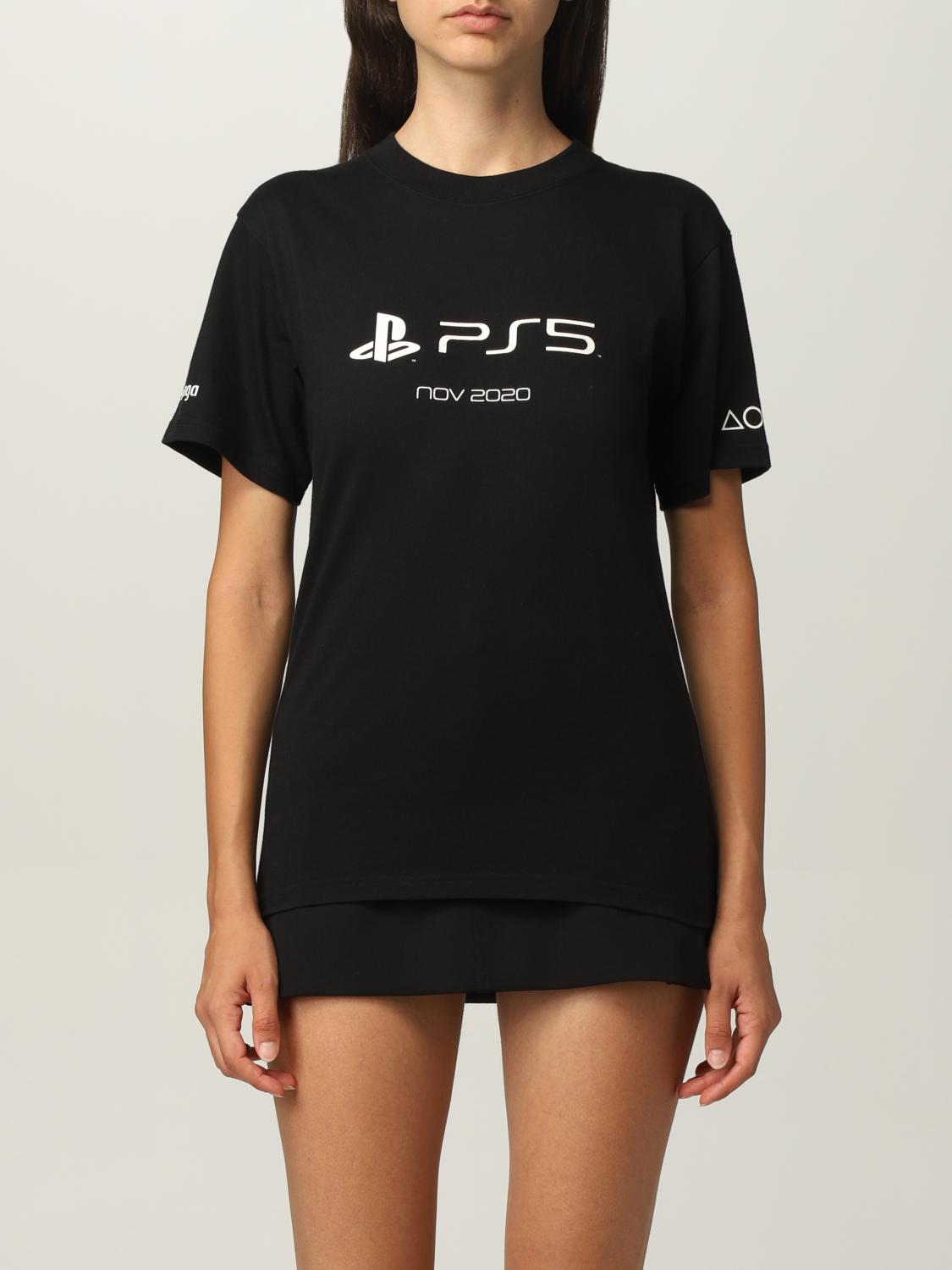 美品 希少Lサイズ✨バレンシアガ Tシャツ PS5 オーバーサイズ ブラック-