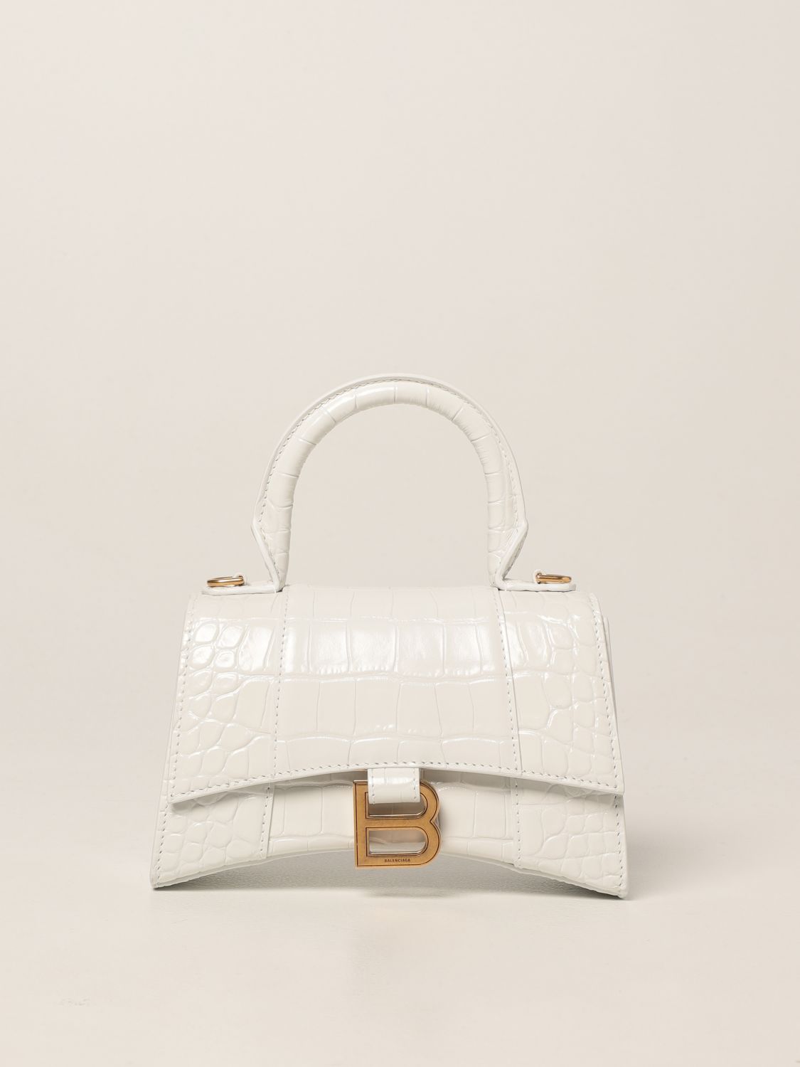 Balenciaga white XS Hourglass TopHandle Bag  Harrods UK