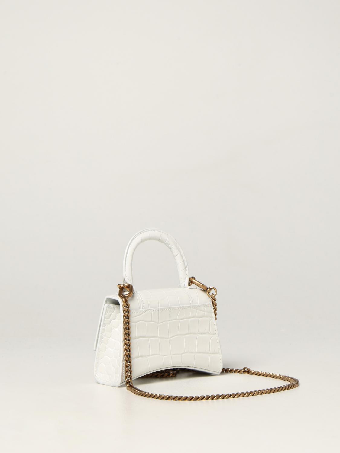 balenciaga hourglass white bag