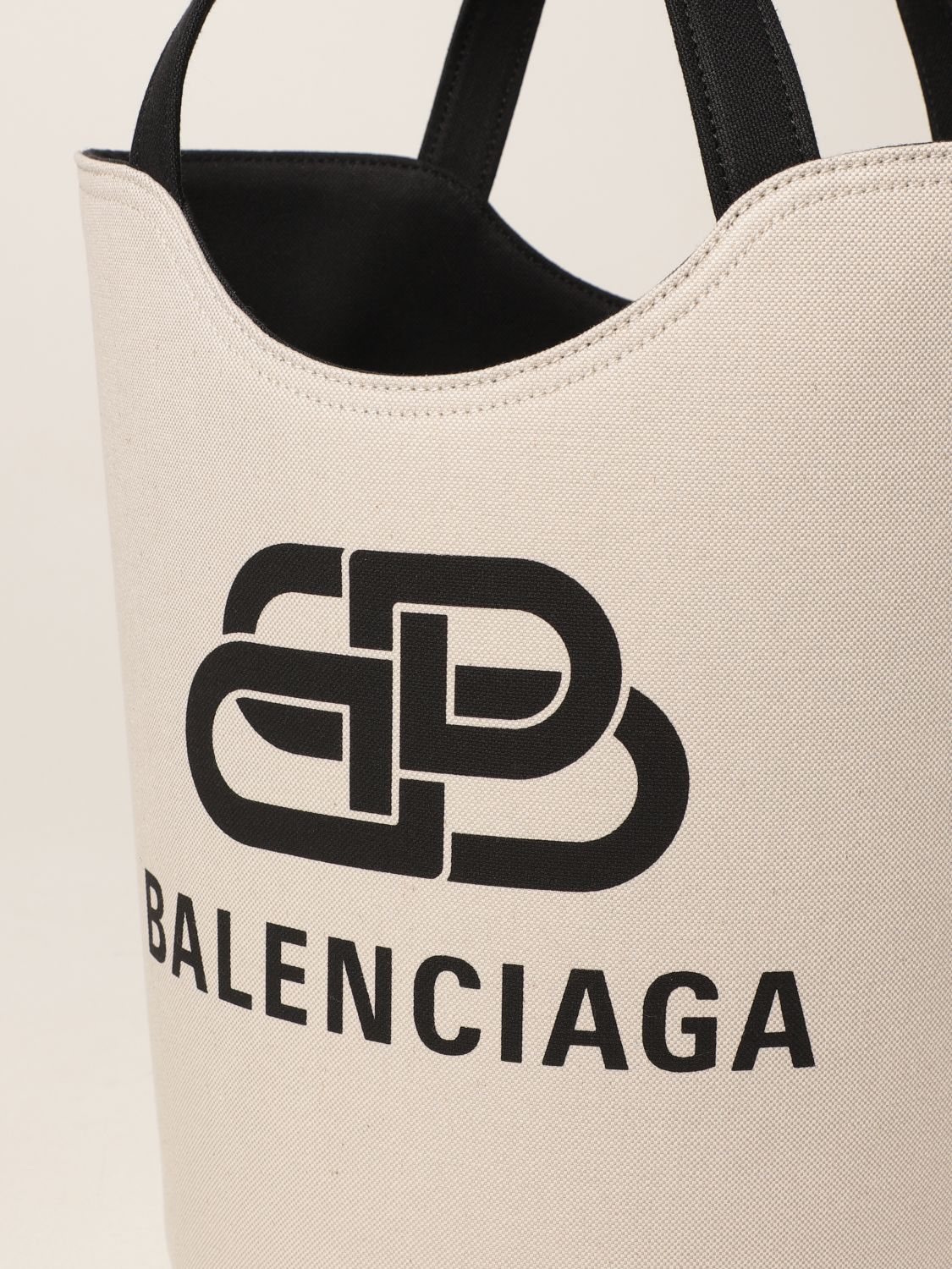 Handbag Balenciaga: Wave Tote M Balenciaga bag in canvas natural 4