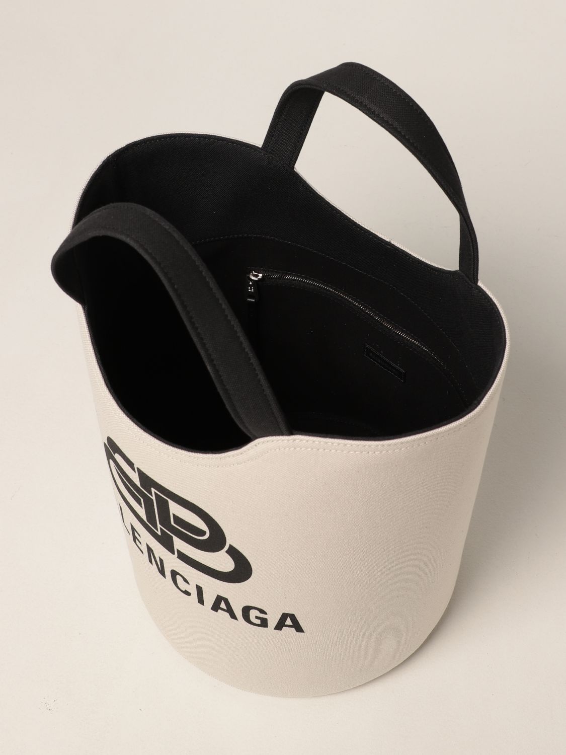 Handbag Balenciaga: Wave Tote M Balenciaga bag in canvas natural 5
