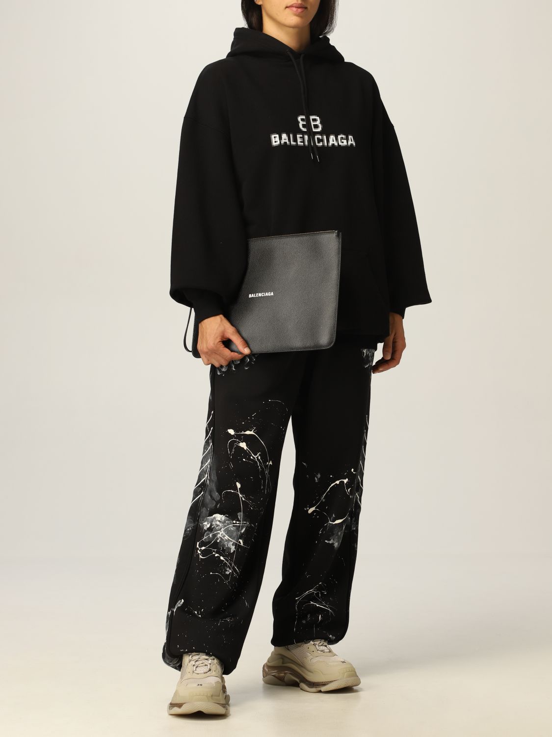Clutch Balenciaga: L Balenciaga clutch bag in grained leather black 2