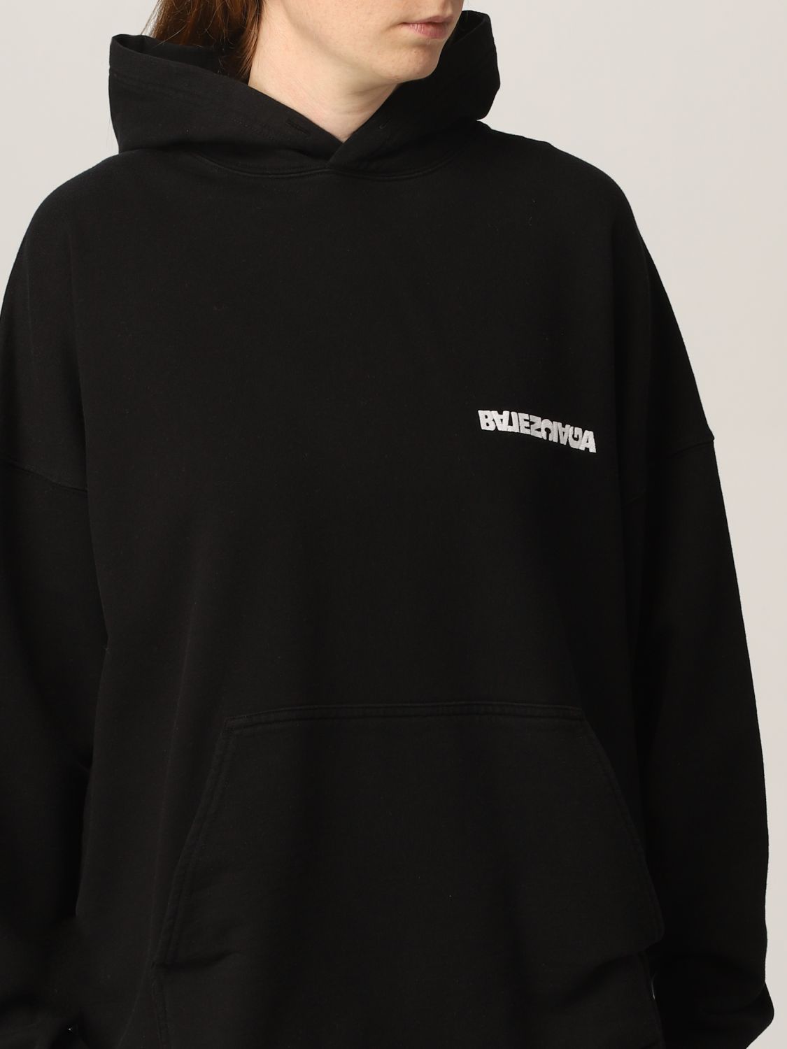 BALENCIAGA: cotton with logo | Sweatshirt Women Black | Sweatshirt Balenciaga 675003 TLVB4 GIGLIO.COM