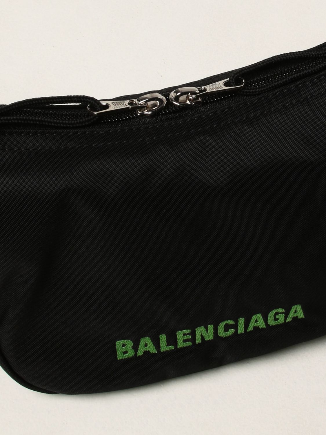 BALENCIAGA Nylon Wheel Logo Sling Bag Black 1246069