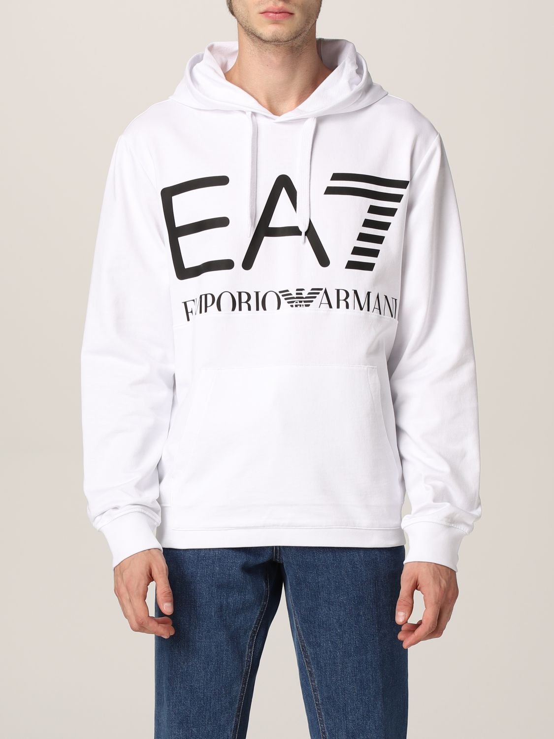 EA7: sweatshirt for man - White | Ea7 sweatshirt 6KPM69 PJBWZ online at ...