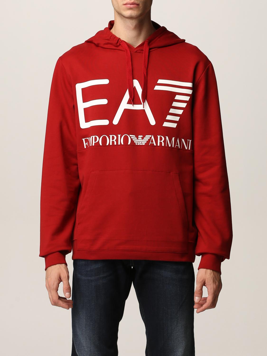 ea7 red hoodie