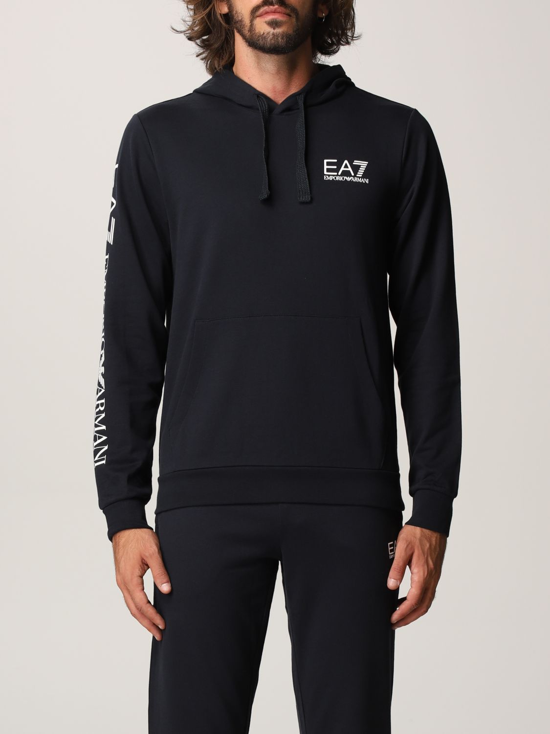 EA7: sweatshirt for men - Black | Ea7 sweatshirt 8NPM18 PJ05Z online on ...