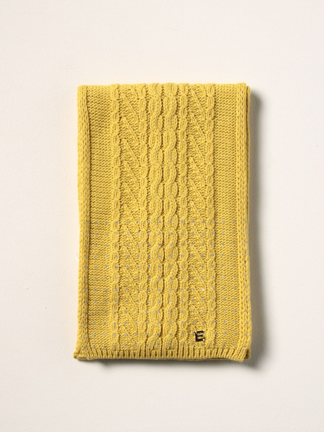 Scarf Ermanno Scervino: Ermanno Scervino scarf in cable-knit wool yellow 1