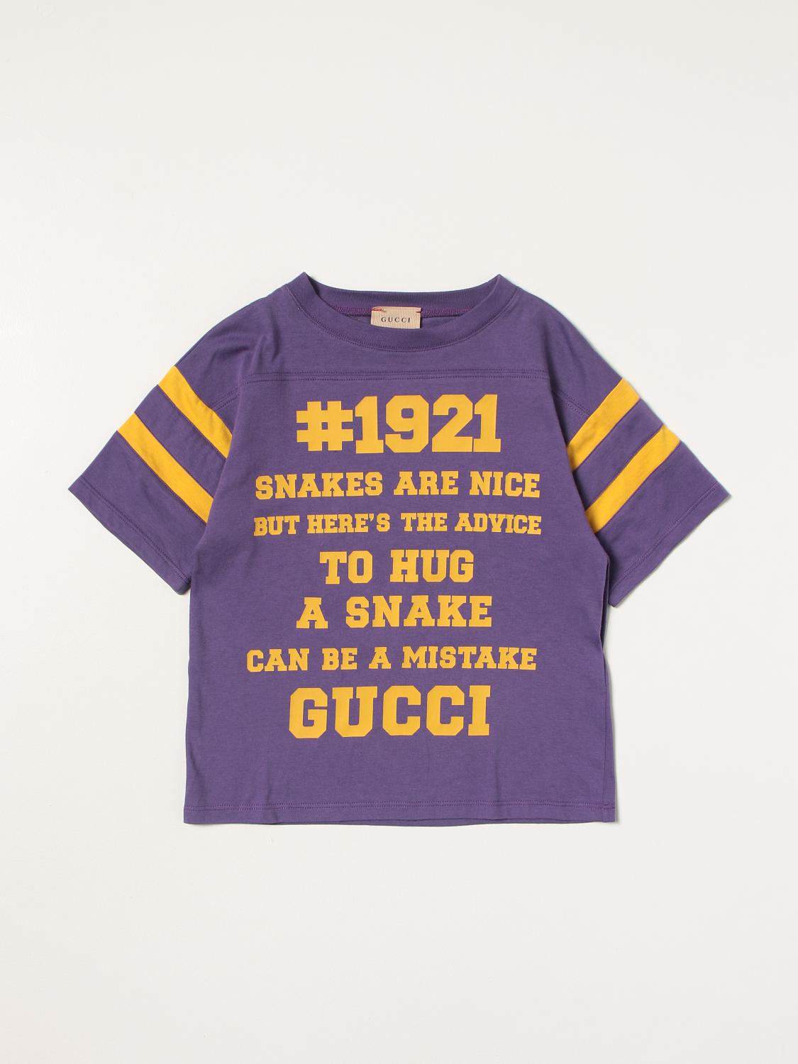 GUCCI: T-shirt To Hug a Snake 1921 in cotone - Azzurro | T-Shirt Gucci  661143 XJDME GIGLIO.COM