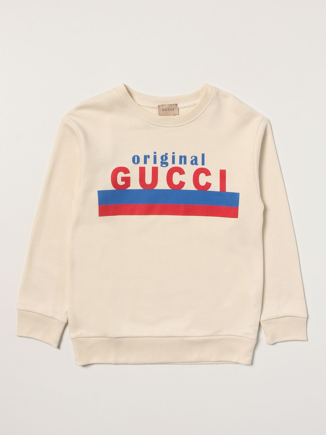 Maglia Gucci: Felpa Gucci in cotone con logo bianco 1