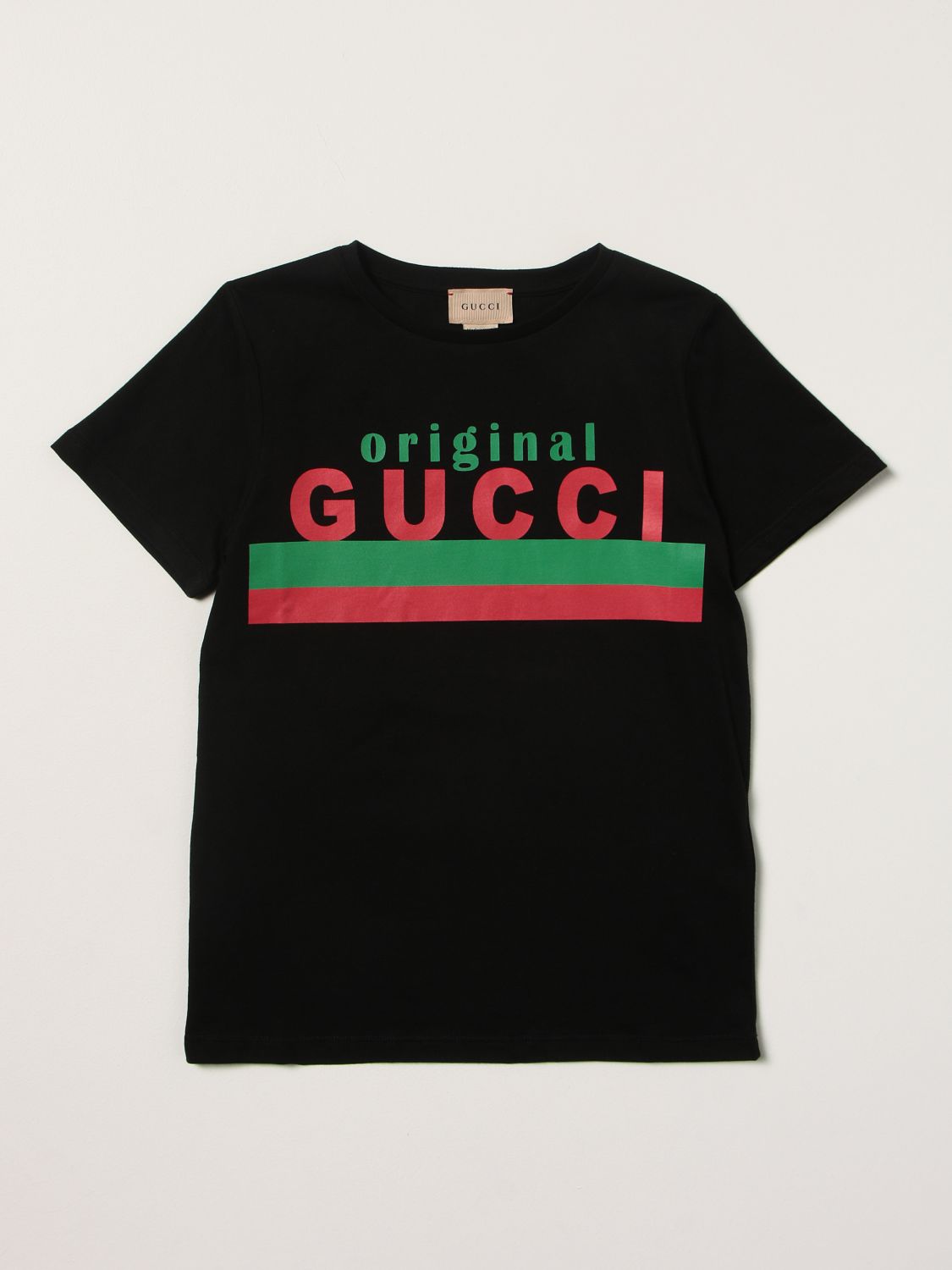 GUCCI: t-shirt for boys - Black | Gucci t-shirt 561651 XJC7M online on ...
