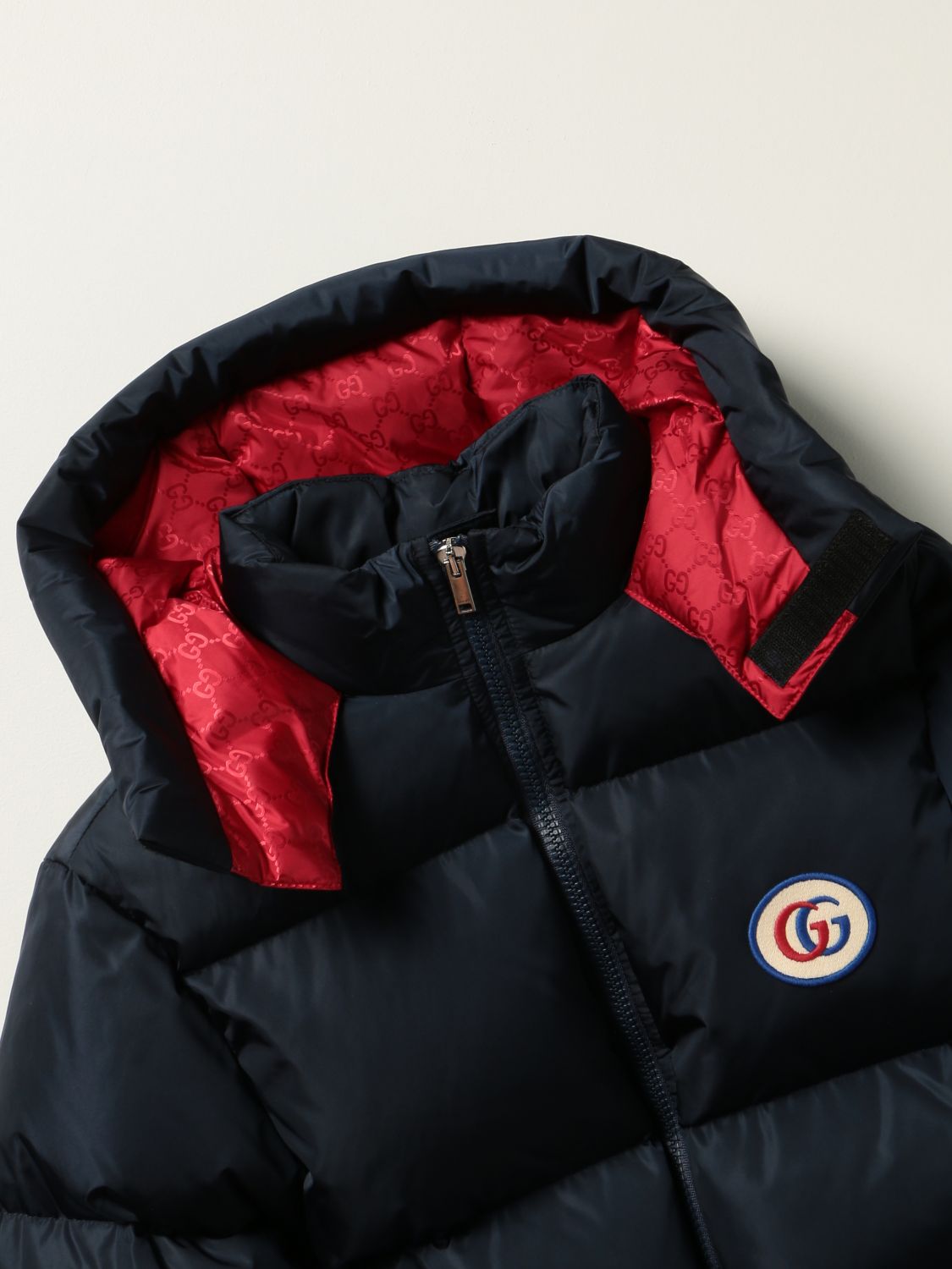 Jacket Gucci: Gucci down jacket in padded nylon blue 3