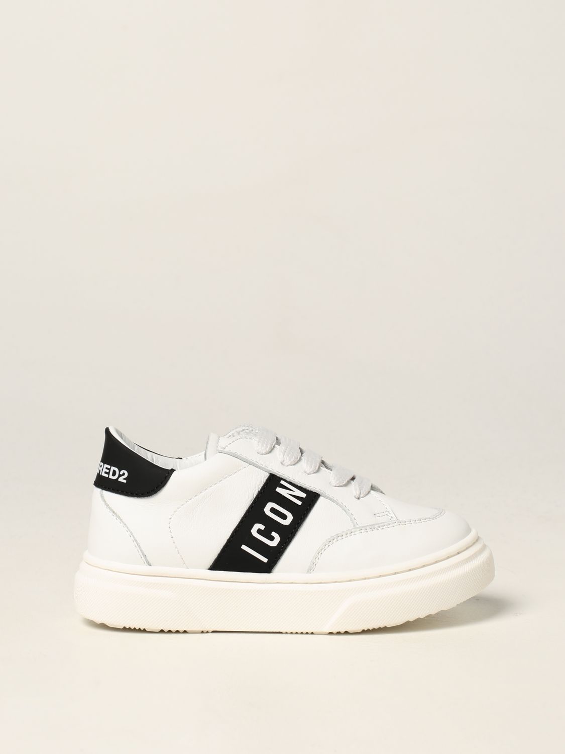 Shoes Dsquared2 Junior: Icon Dsquared2 Junior sneakers in leather white 1