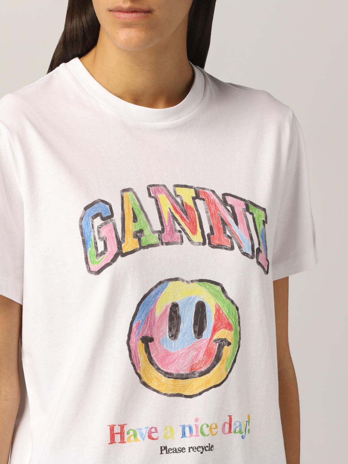 ganni Tシャツ スマイル deaflink.com