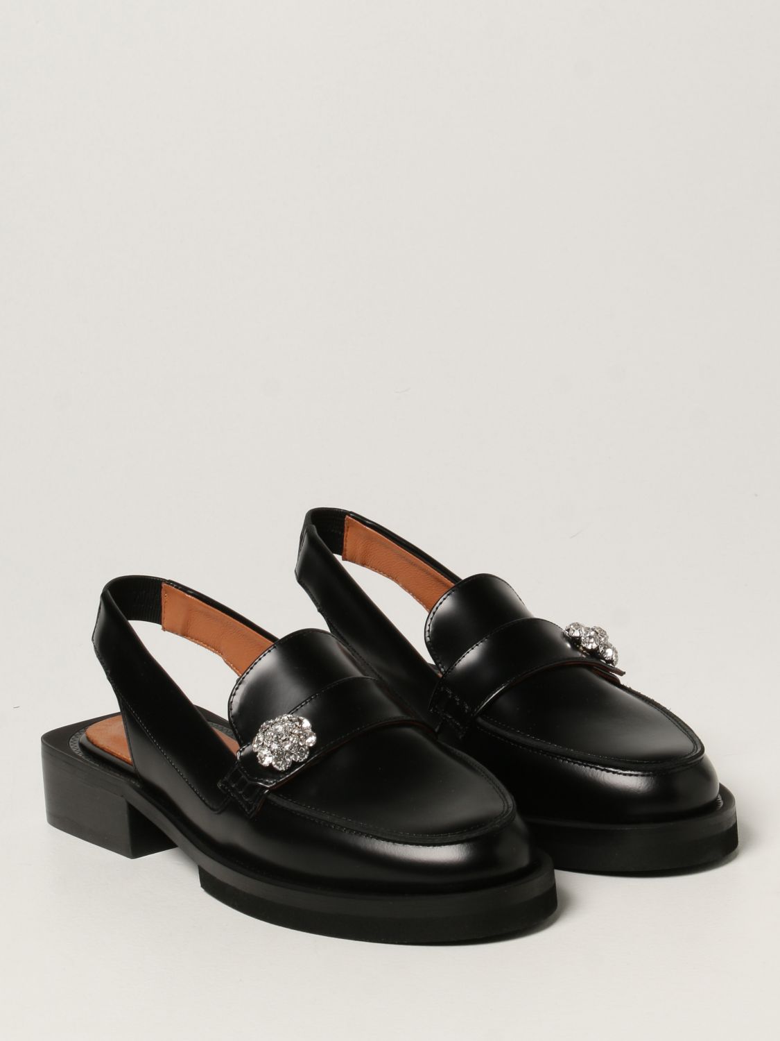 Мокасины Ganni: Обувь Женское Ganni черный 2