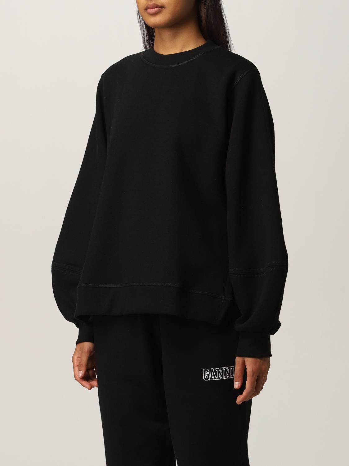 GANNI: Sweatshirt women - Black | Sweatshirt Ganni T2921 GIGLIO.COM