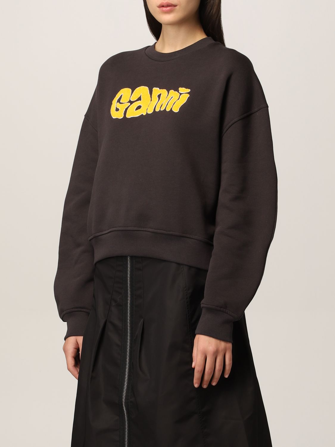 GANNI: sweatshirt for woman - Charcoal | Ganni sweatshirt T2883 online ...