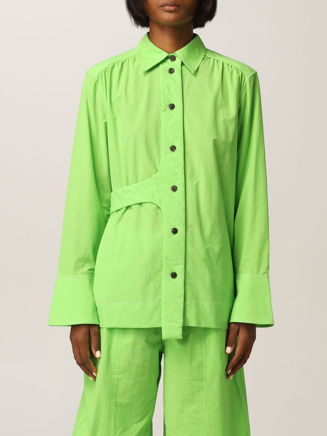Camisa Ganni: Camisa mujer Ganni verde 1