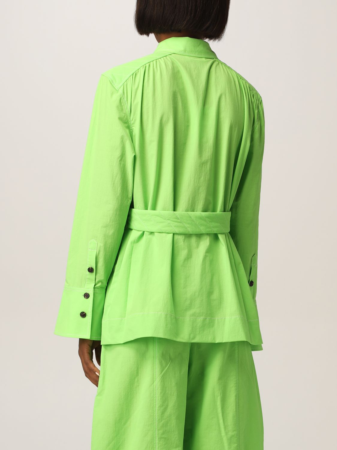 Camisa Ganni: Camisa mujer Ganni verde 3