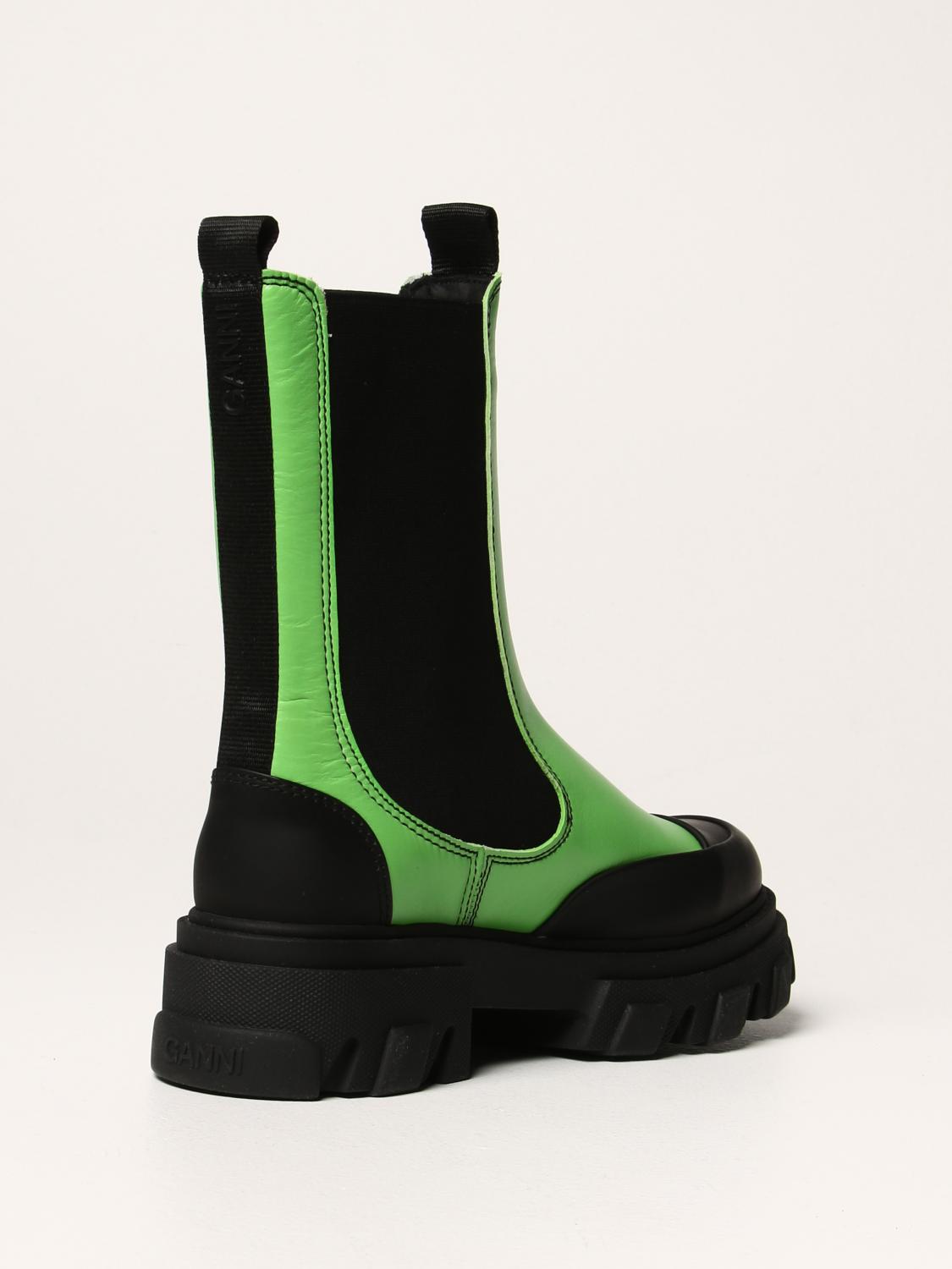 ganni green boots