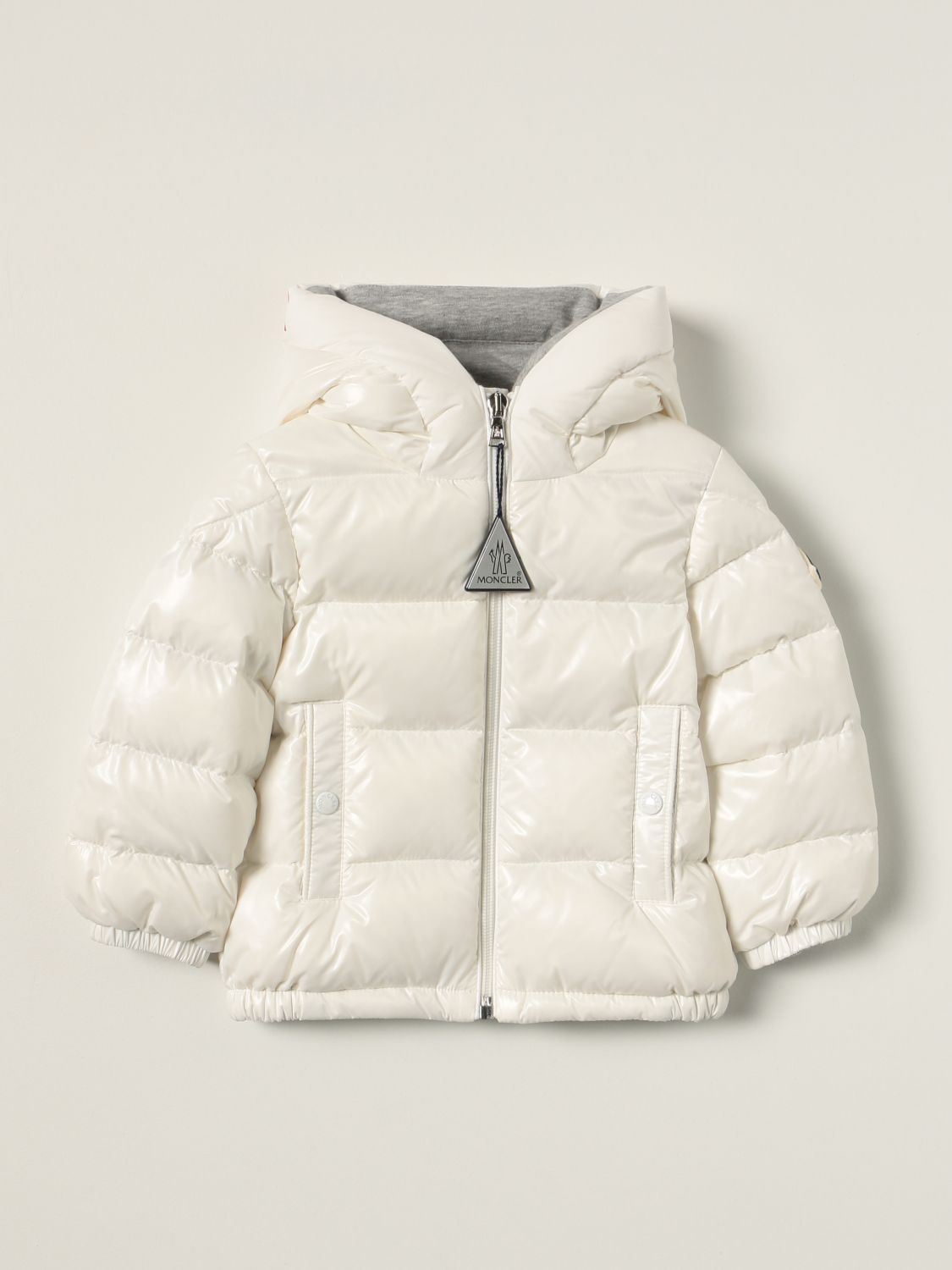 Jacket Moncler: Shiny Moncler Salzman down jacket white 1