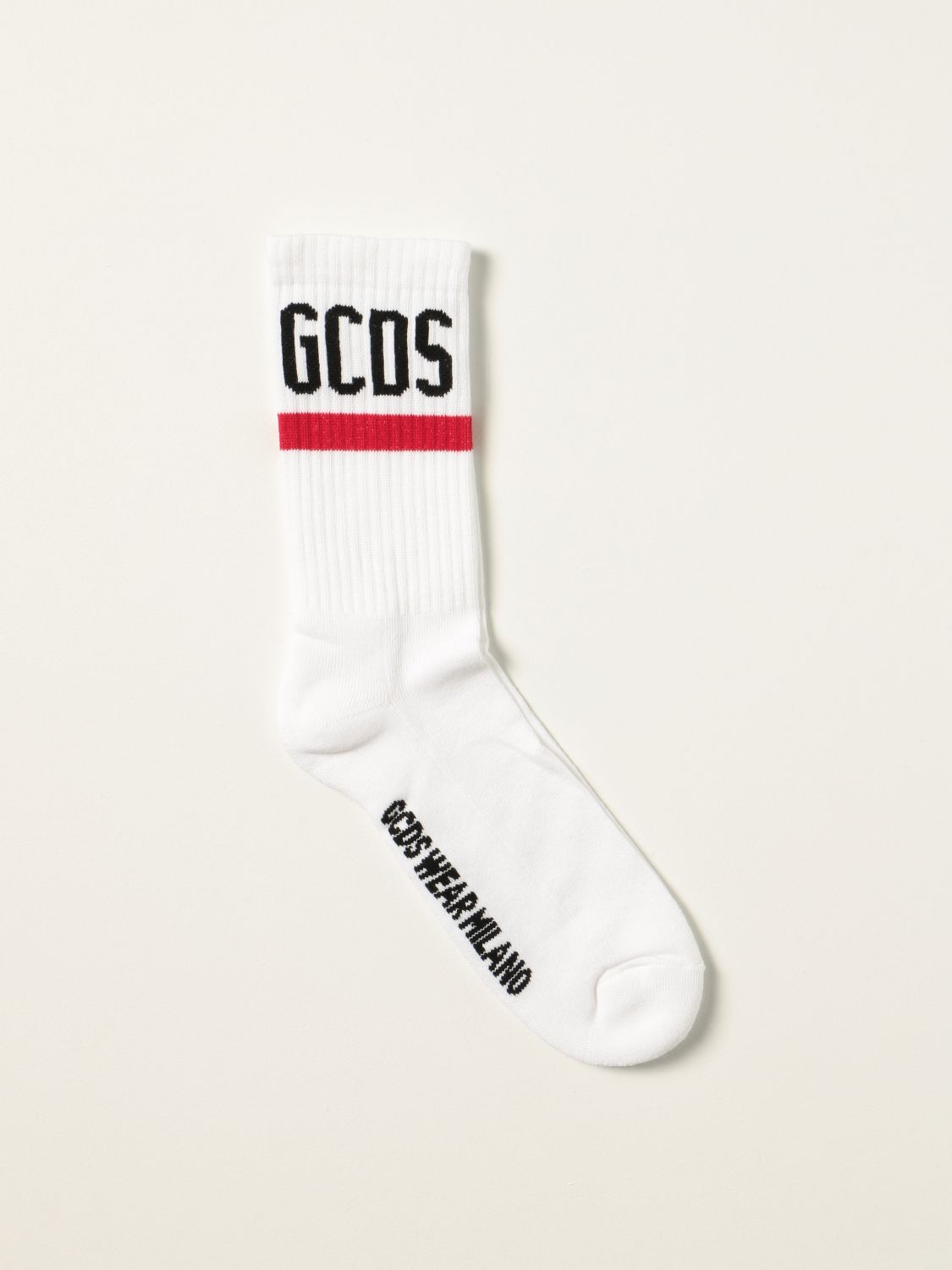 GCDS: Wear Milano socks in stretch cotton - White | Gcds socks ...