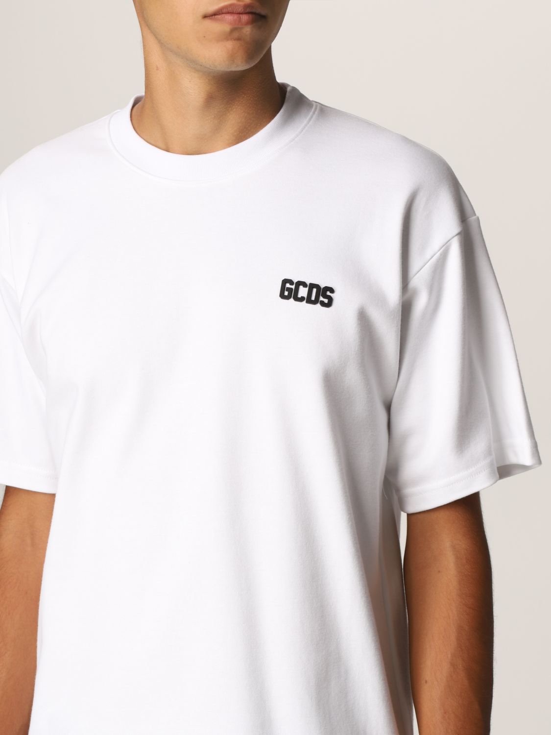 Gcds Outlet: cotton t-shirt with logo - White | T-Shirt Gcds ...