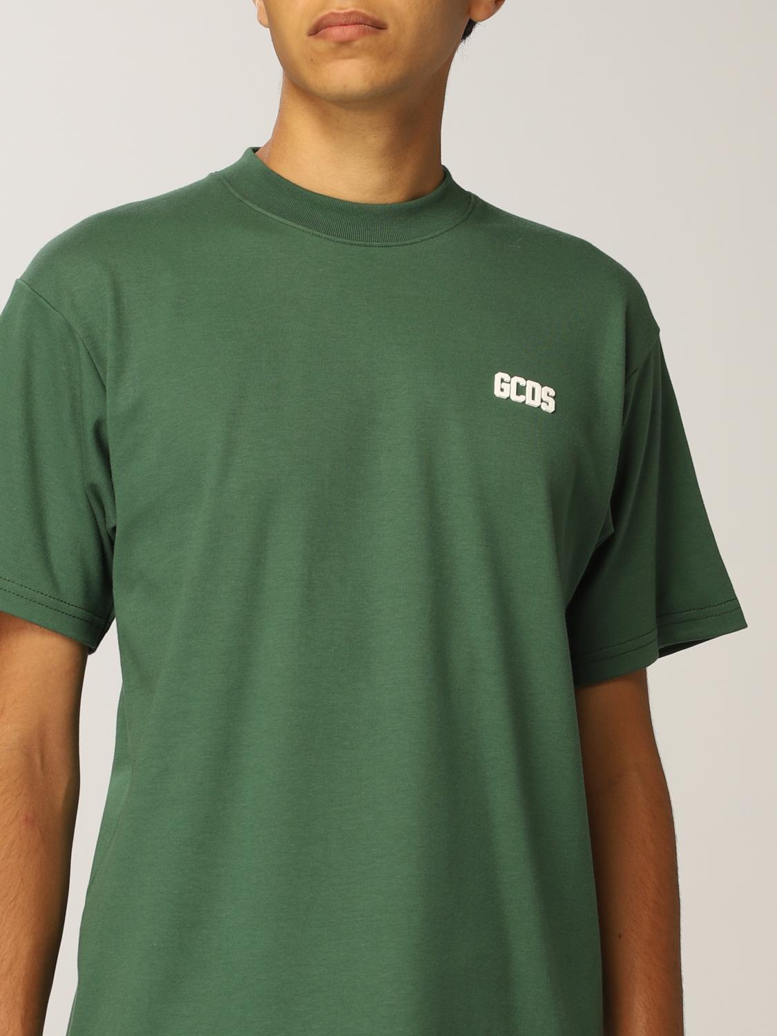 T-shirt con logo a contrasto in verde - uomo - GCDS - divincenzoboutique.com
