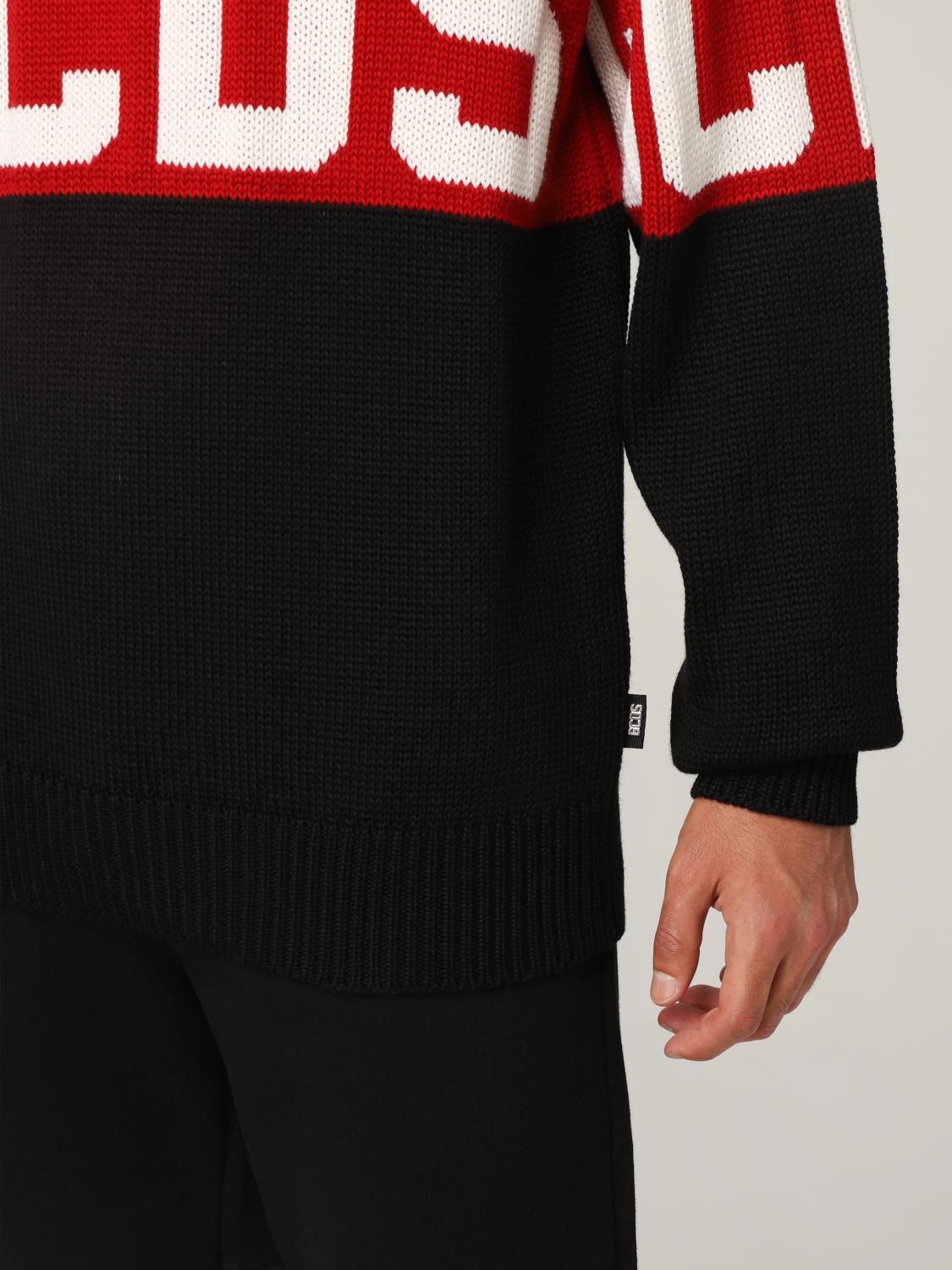 GCDS: Maglione in misto lana con big logo - Nero | Maglia Gcds CC94M021150  GIGLIO.COM