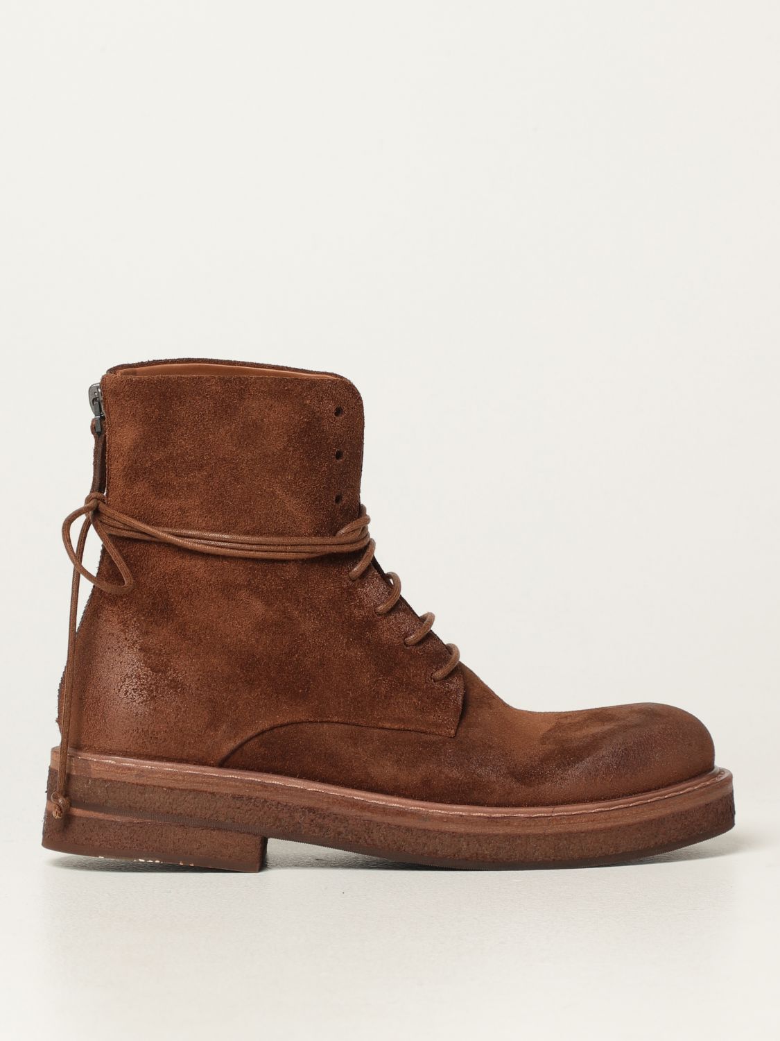MARSÈLL: Parrucca ankle boots in nubuck leather - Brown | Marsèll flat ...