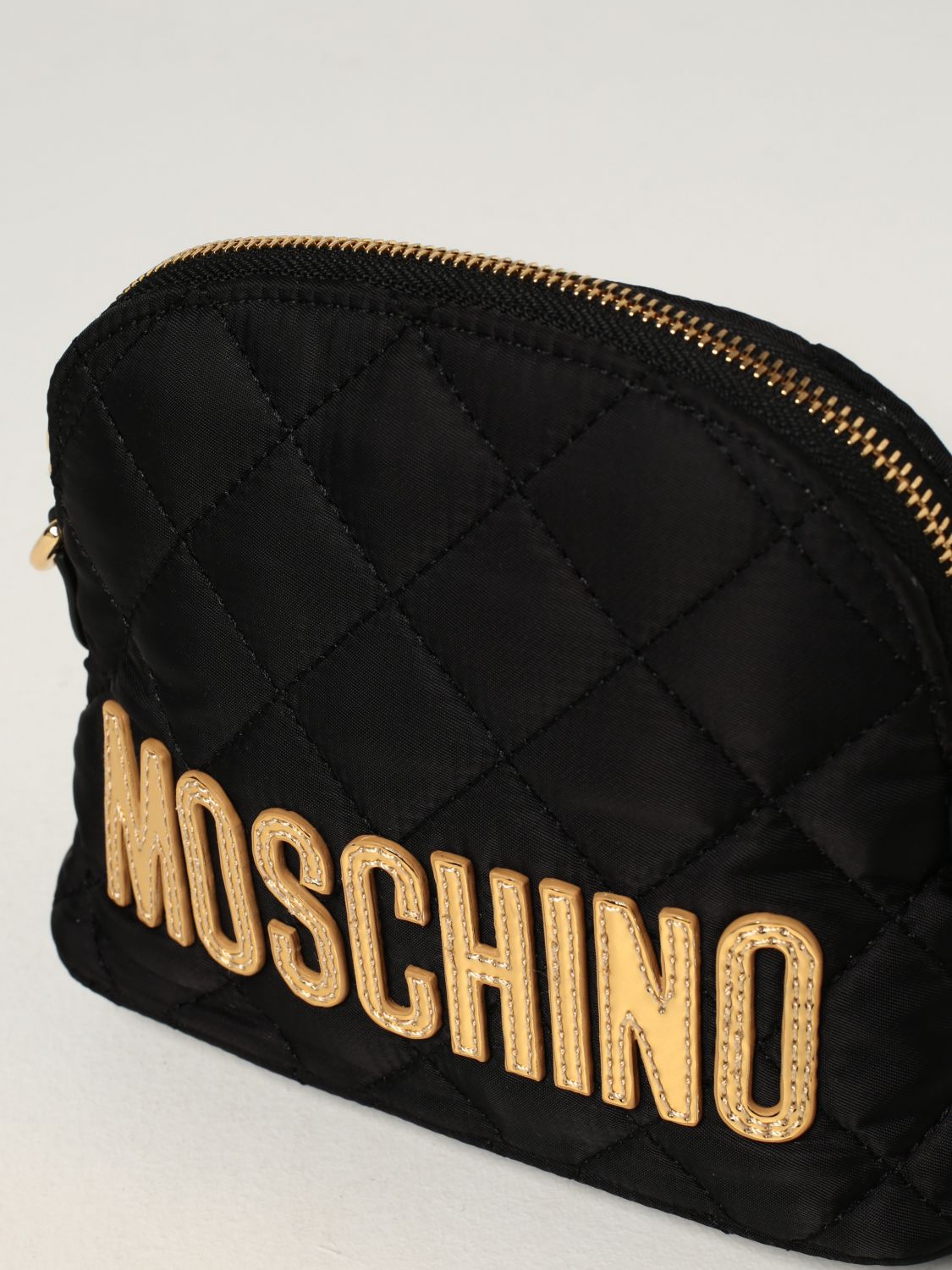 Mini sac à main Moschino Couture: Sac Moschino Couture en nylon matelassé noir 4