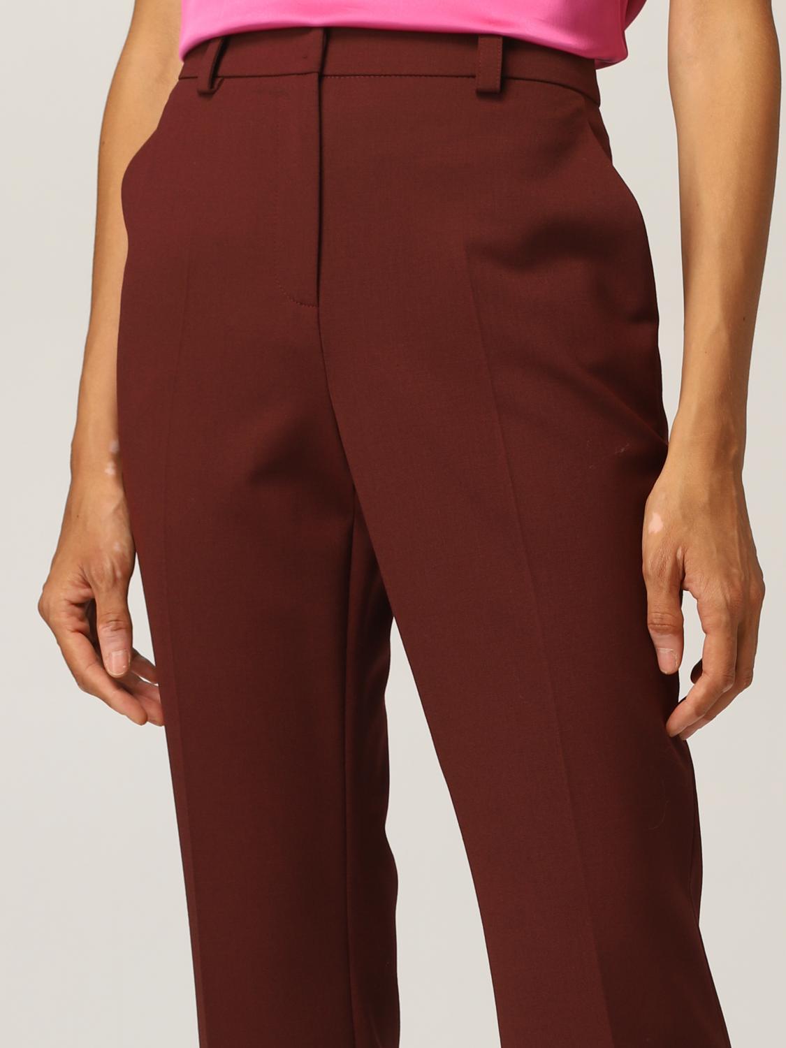 PATRIZIA PEPE: Pantalone in misto lana stretch - Bordeaux | Pantalone  Patrizia Pepe 2P1355 A1PH GIGLIO.COM