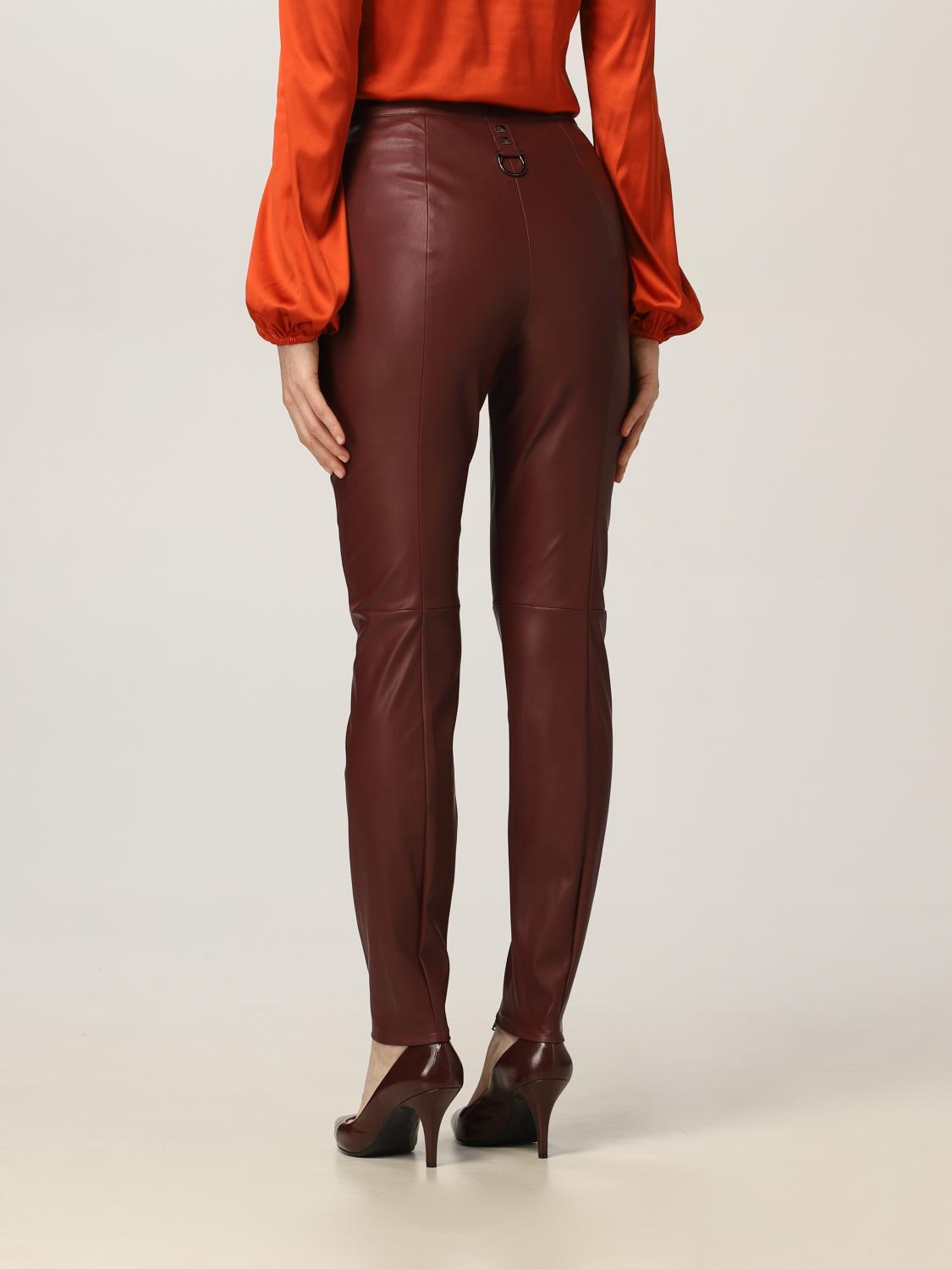 PATRIZIA PEPE: Pantalone in pelle sintetica - Bordeaux | Pantalone Patrizia  Pepe 2L0917 A1DZ GIGLIO.COM