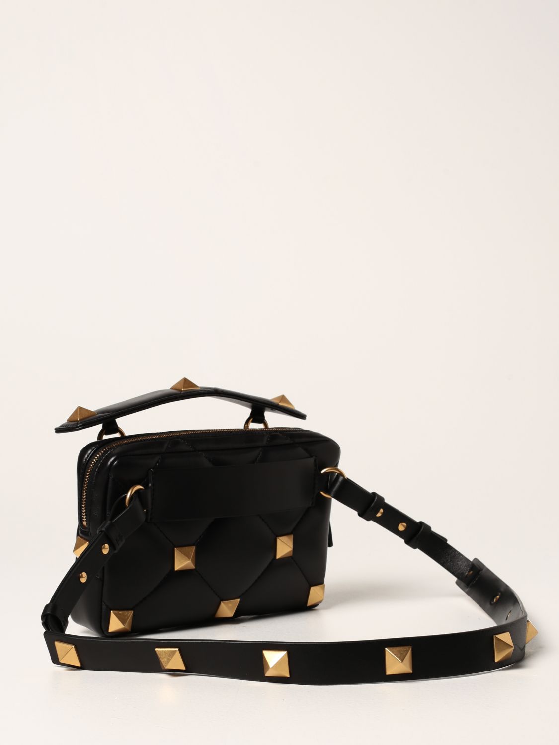 VALENTINO GARAVANI: Roman Studs nappa leather bag - Plum  Valentino  Garavani handbag 1W2B0I60BSF online at