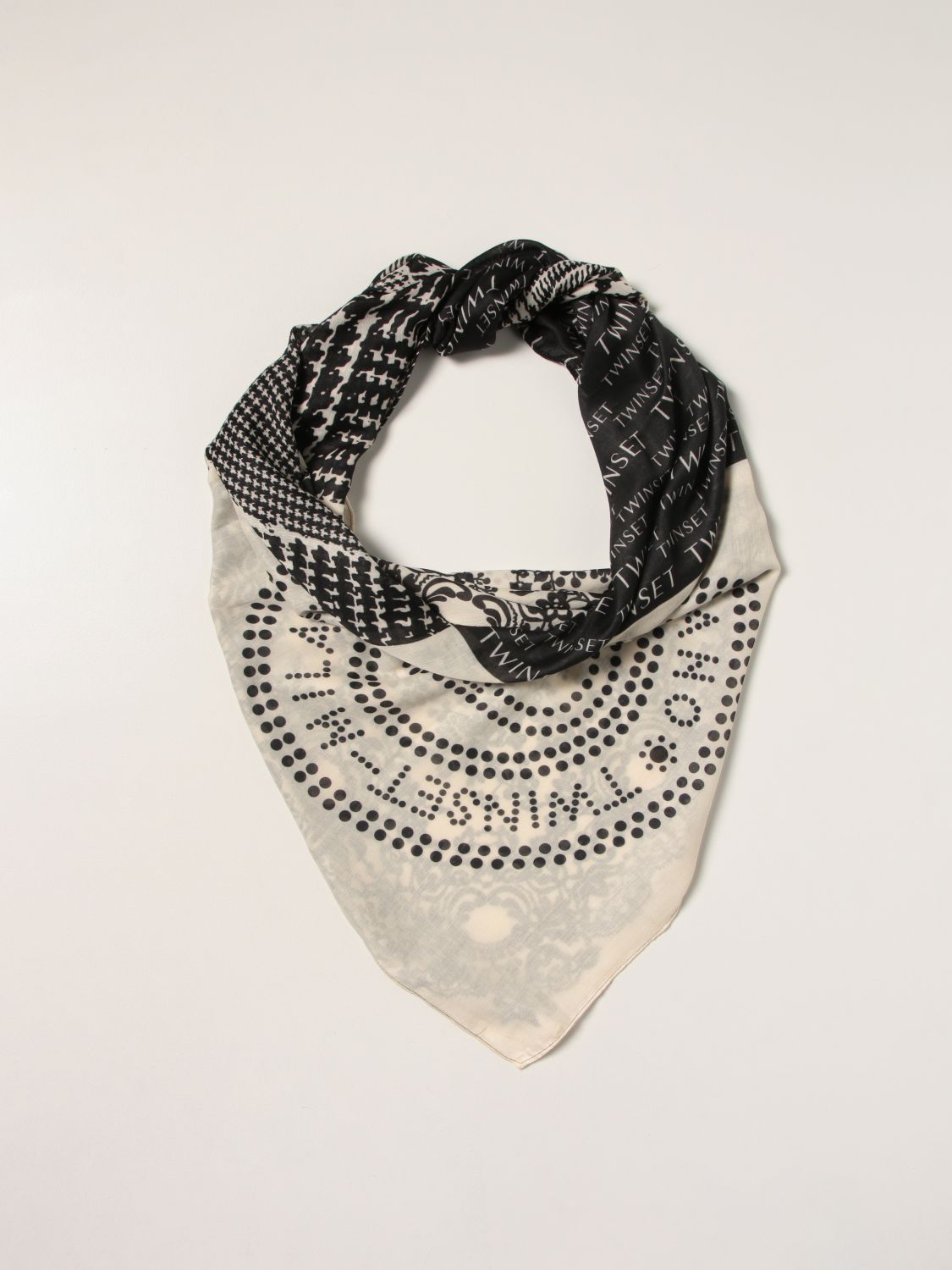 Scarf Twinset: Twin-set scarf with patchwork black 2