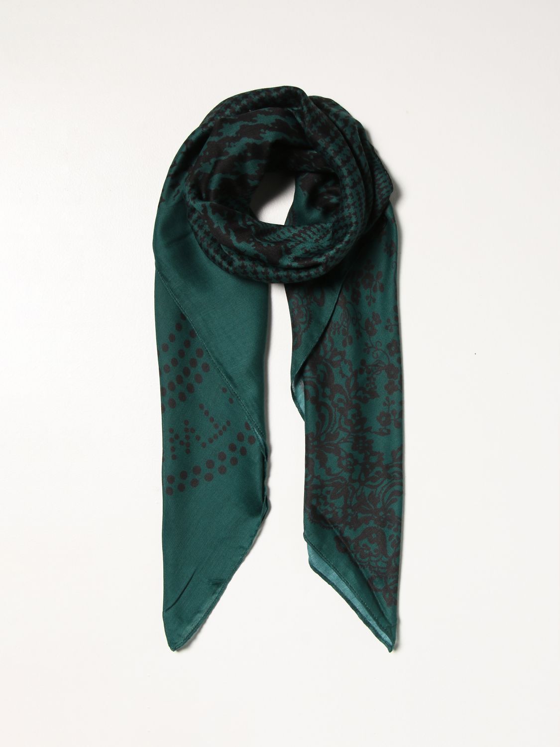 Scarf Twinset: Twin-set scarf with patchwork green 2
