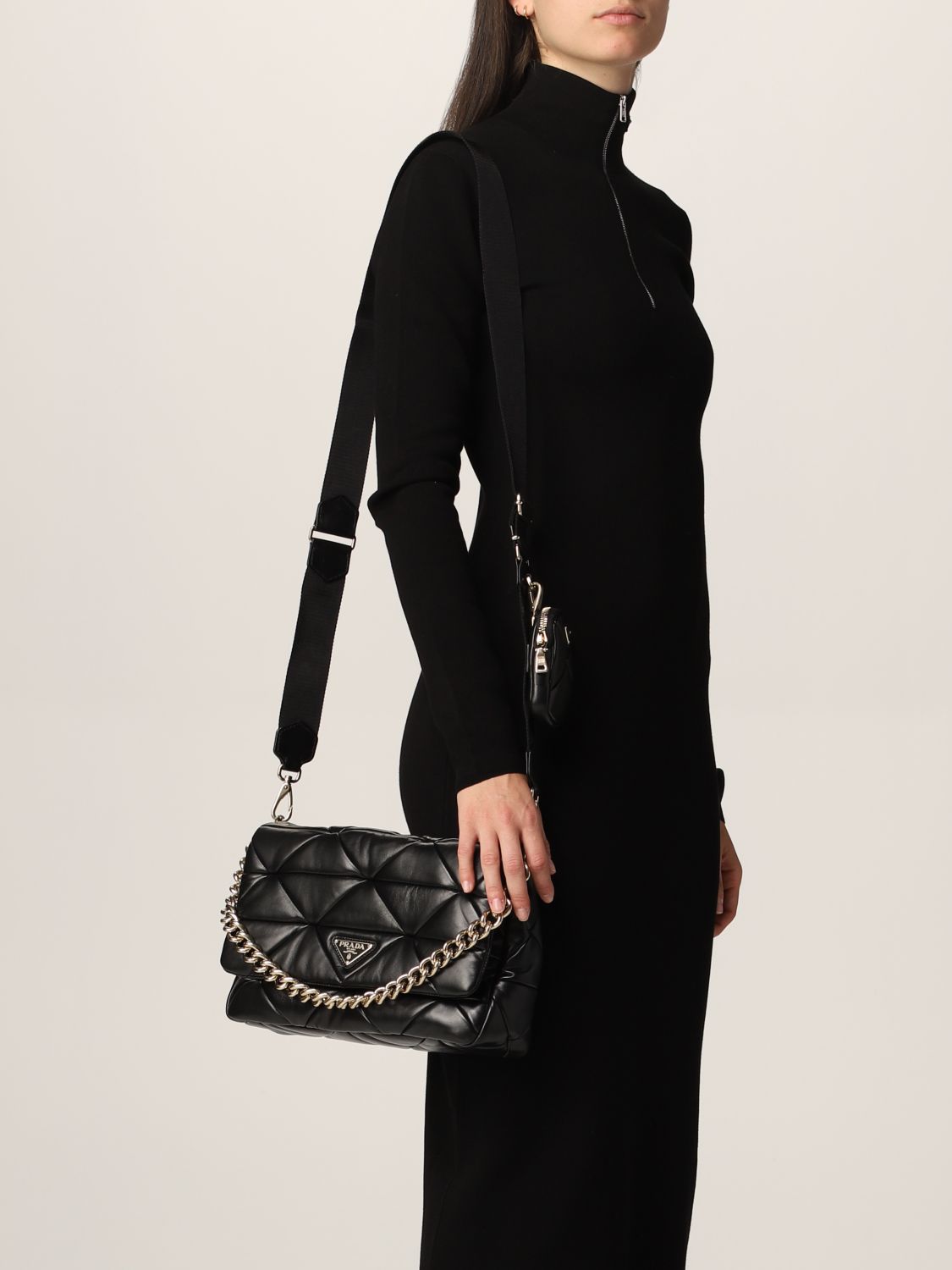 PRADA: System bag in patch nappa | Crossbody Bags Prada Women Black ...