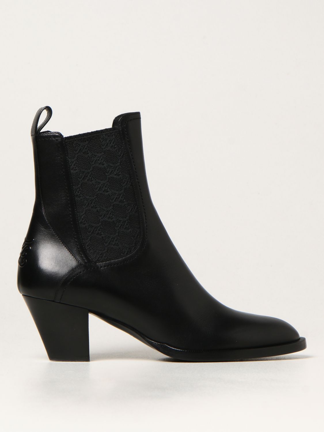 Heeled ankle boots Fendi: Fendi Karligraphy ankle boots in leather black 1