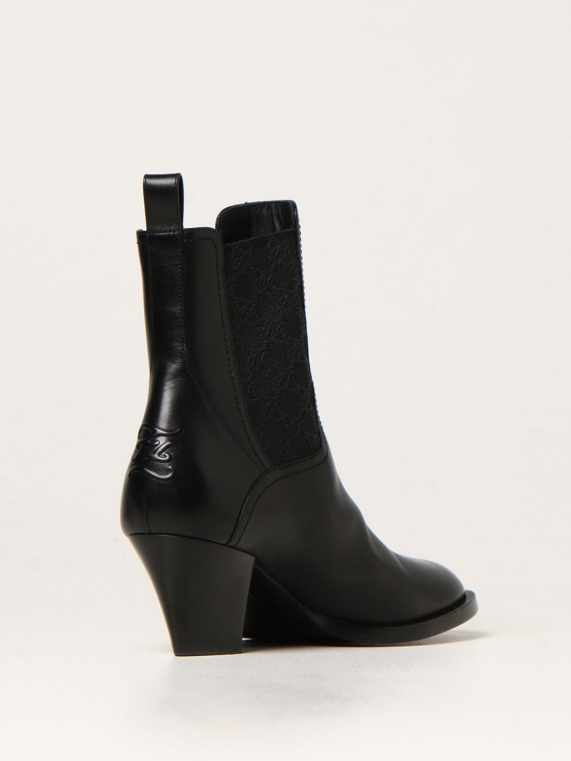 Heeled ankle boots Fendi: Fendi Karligraphy ankle boots in leather black 3