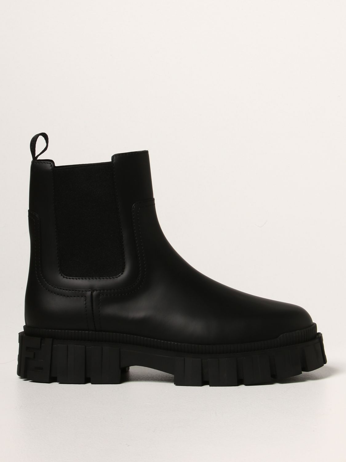 Flat booties Fendi: Fendi ankle boots in brushed leather black 1